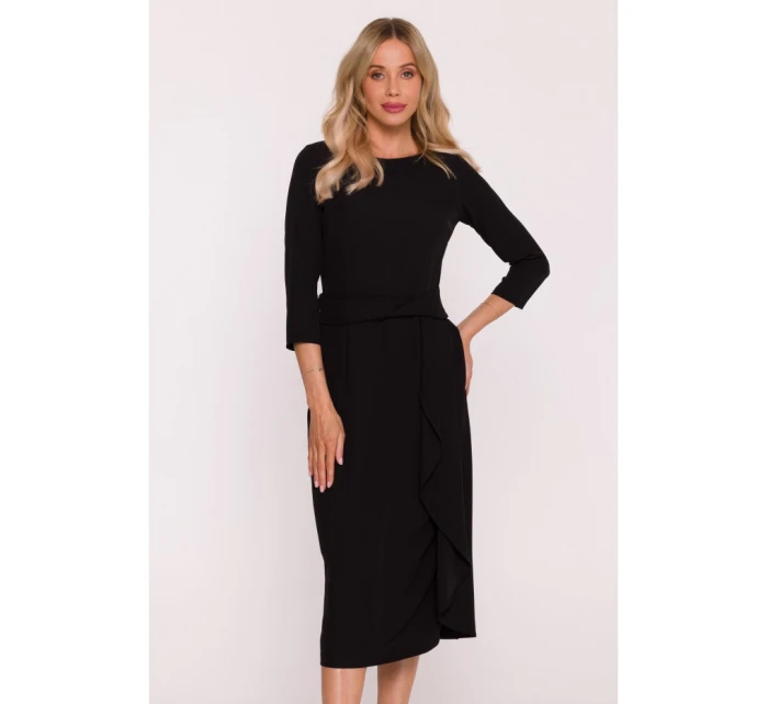 model 21470715 Šaty s volánkem černé - STYLOVE