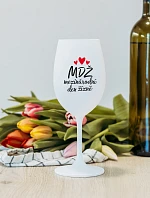 MEZINÁRODNÍ DEN ŽÍZNĚ - bílá sklenice na víno 350 ml