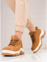 Zajímavé hnědé tenisky dámské bez podpatku Zajímavé hnědé tenisky dámské bez podpatku