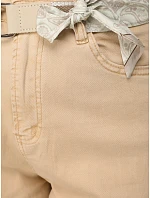 Dámské džíny mom fit s vysokým pasem béžové FashionStreet UY2936