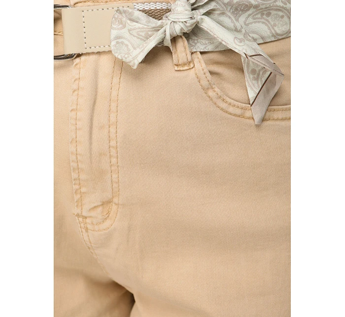 Jeansy damskie mom fit z wysokim stanem beżowe model 22092268 - FashionStreet