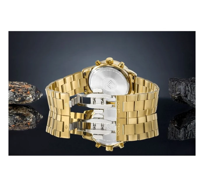 Pánské hodinky Giewont Chronograph Sapphire Gold Black GW4580-B4