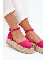 Dámské espadrilky na platformě s pletením fuchsie model 21704459 - Boto Dámské espadrilky na platformě s pletením fuchsie model 21704459 - Boto