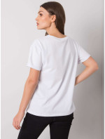 Dámské bílé bavlněné tričko s potiskem