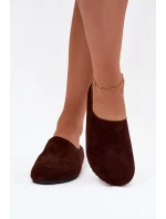 Dámské domácí pantofle z eko semiše – čokoládové Kalvess Dámské domácí pantofle z eko semiše – čokoládové Kalvess