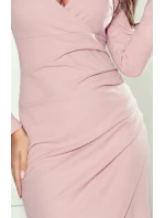 LILA - Asymetrické dámské šaty s výstřihem a drapováním 290-1