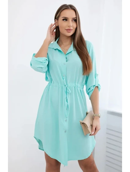 Šaty se zapínáním na knoflíky a zavazováním v pase mincovna Šaty se zapínáním na knoflíky a zavazováním v pase mincovna