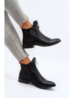 Dámské kotníčkové boty na ploché podrážce se zipem béžové Loratie