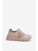 Dámské kožené lehké sportovní boty béžové Eleonori Dámské kožené lehké sportovní boty béžové Eleonori