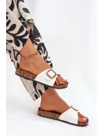 Dámské Sandały Na Korek Platformě S Přezkou Bílé Vianara Dámské Sandały Na Korek Platformě S Přezkou Bílé Vianara