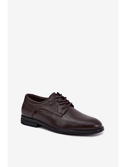 Pánské elegantní polobotky tmavě hnědé model 22539702 - EVENTO