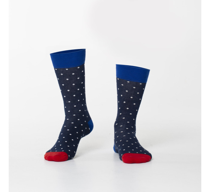 Pánské tmavě modré puntíkované ponožky