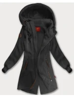 Dlouhá dámská mikina s kapucí (AMG-675/2) grafit - Goodlooking