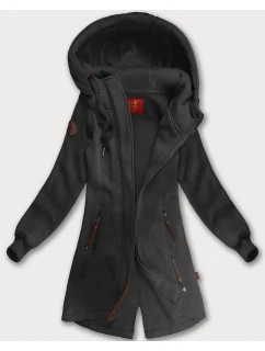 Dlouhá dámská mikina s kapucí (AMG-675/2) grafit - Goodlooking