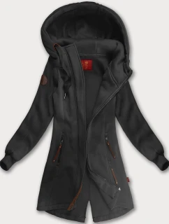 Dlouhá dámská mikina s kapucí (AMG-675/2) grafit - Goodlooking