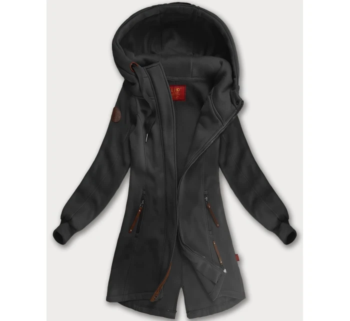 Dlouhá dámská mikina s kapucí (AMG-675/2) grafit - Goodlooking