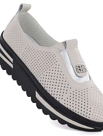 Dámské kožené boty LR61-7092 béžové - S.Barski