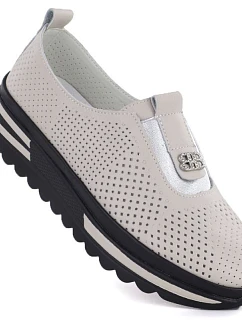 Dámské kožené boty LR61-7092 béžové - S.Barski