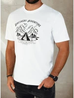 Pánské bílé tričko s potiskem Dstreet model 21973778 - FashionStreet