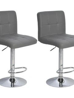 BAROVÁ ŽIDLE HOCKER ŠEDÁ SADA 2 KS