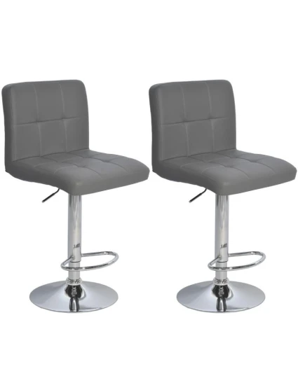 BAROVÁ ŽIDLE HOCKER ŠEDÁ SADA 2 KS