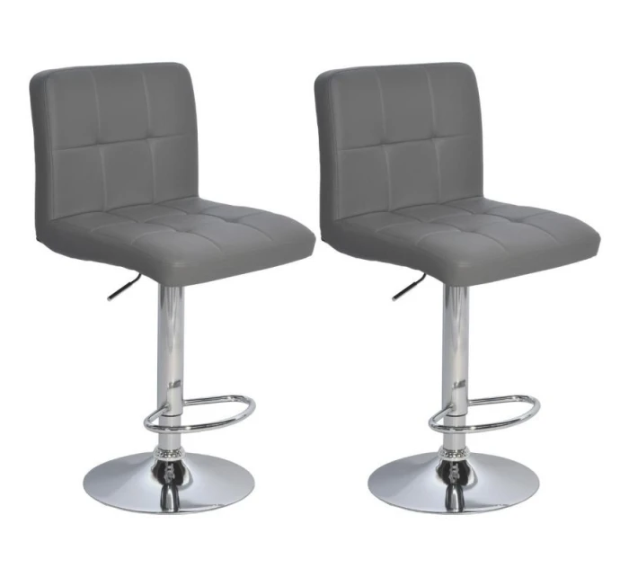 BAROVÁ ŽIDLE HOCKER ŠEDÁ SADA 2 KS