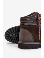 Semišové Zateplené Boty Trapery Pánské Big Star model 21669658 Hnědé - Big Star Shoes Semišové Zateplené Boty Trapery Pánské Big Star model 21669658 Hnědé - Big Star Shoes