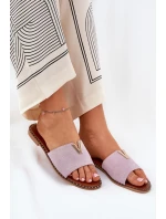 Dámské Sandály Na Plochém Podpatku S Ozdobnými Fialové model 21689075 - Boto Dámské Sandály Na Plochém Podpatku S Ozdobnými Fialové model 21689075 - Boto