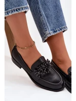 Polobotky Mokasyny Dámské S Ozdobou Černé Murelle Polobotky Mokasyny Dámské S Ozdobou Černé Murelle