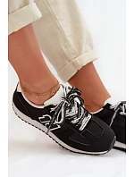Dámské tenisky s ozdobným šněrováním Černé model 22039815 - Boto