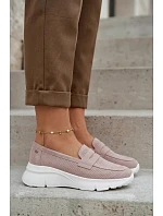 Dámské mokasíny z přírodního semiše na platformě Vinceza Béžové Dámské mokasíny z přírodního semiše na platformě Vinceza Béžové