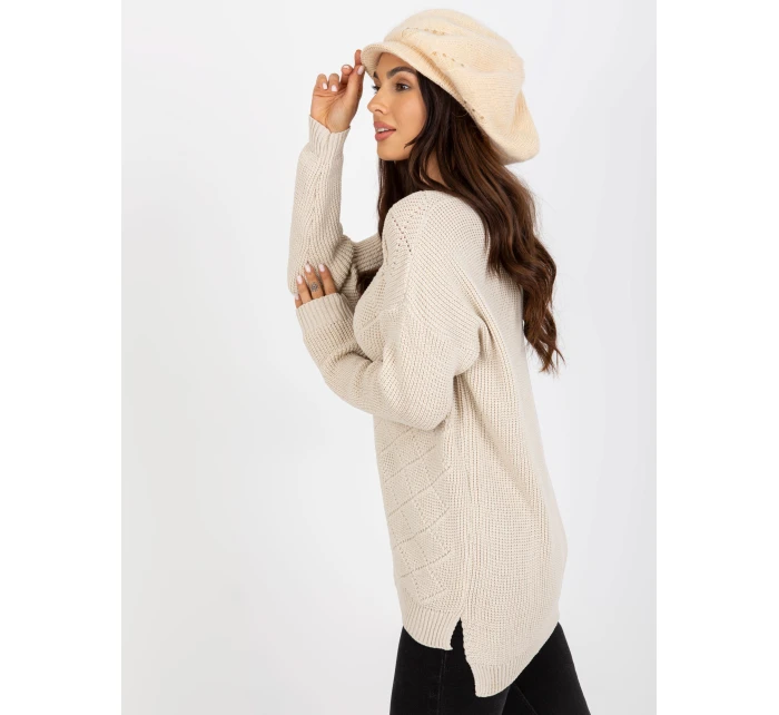 Czapka AT CZ BF model 21836654 jasny beżowy - FPrice