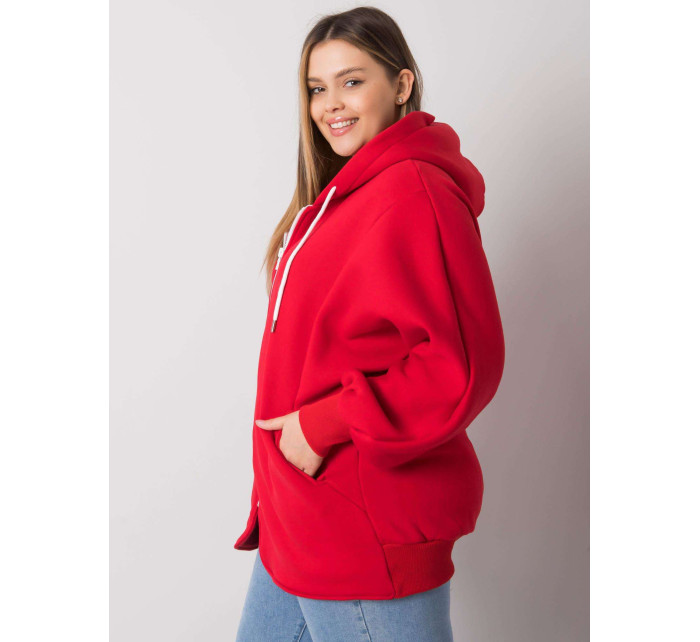 Nadměrná mikina Ella červená s kapucí