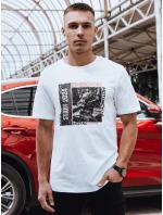Pánské bílé tričko s potiskem Dstreet RX5463
