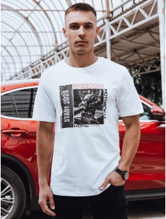 Pánské bílé tričko s potiskem Dstreet RX5463
