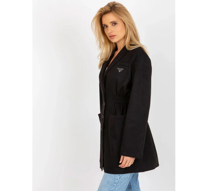 Černý tenký dámský kabát sako model 20840805 - Factory Price