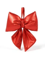 Dekorativní plyšová mašle 13x20 cm červená