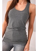 Dámská tílko z bavlny s kulatým výstřihem grafitová