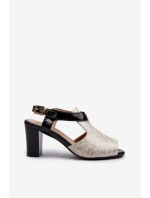 Dámské sandály na podpatku z eko kůže model 21658503 - Boto