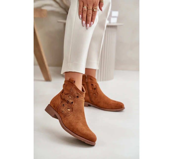 Dámské botky s perforací na zip Camel S.Barski HY42-081