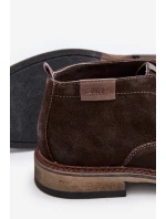 Semišové Pánské Boty Na Šněrování Tmavě Hnědé Big Star OO174145