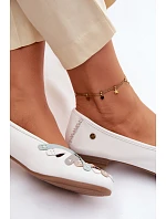 Kožené baleríny Maciejka P7542-11 Bílé