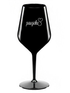 PAUZIČKA - černá nerozbitná sklenice na víno 470 ml