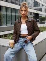 Kurtka przejściowa damska pikowana brązowa model 22025093 - FashionStreet Kurtka przejściowa damska pikowana brązowa model 22025093 - FashionStreet