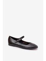 Lakované Baletky S Páskem Černé model 21687377 - Boto Lakované Baletky S Páskem Černé model 21687377 - Boto