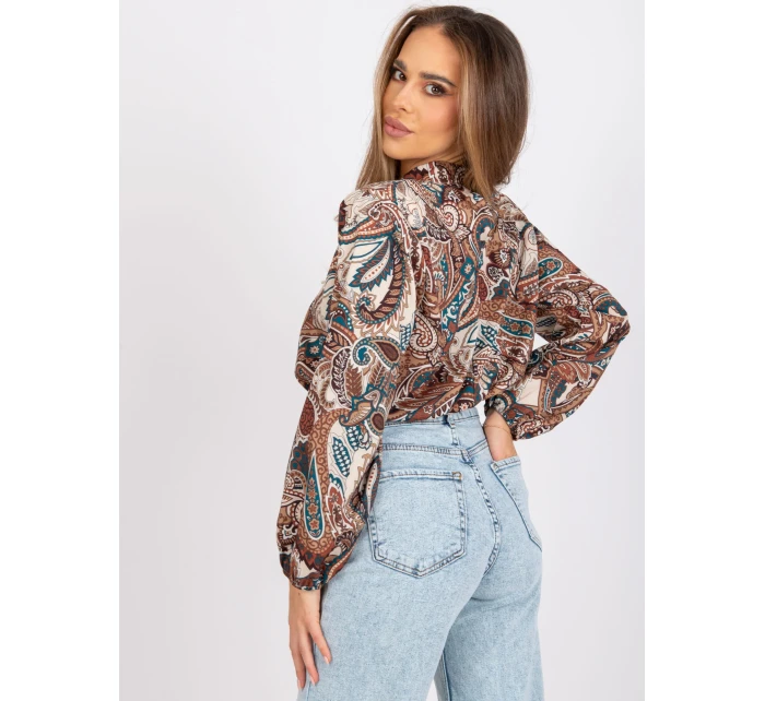 Bluzka DHJ BZ model 19755075 ciemny bezowy - FPrice Bluzka DHJ BZ model 19755075 ciemny bezowy - FPrice