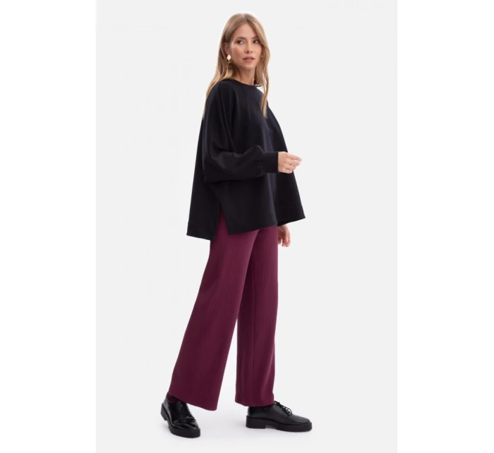 model 21379933 Pletená mikina uvolněného střihu černá - BeWear model 21379933 Pletená mikina uvolněného střihu černá - BeWear