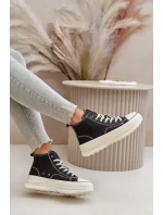 Dámské Tenisky Na Platformě Eko Kožené Big Star Černé Dámské Tenisky Na Platformě Eko Kožené Big Star Černé