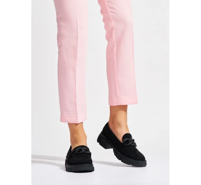 Luxusní černé mokasíny dámské platforma Luxusní černé mokasíny dámské platforma