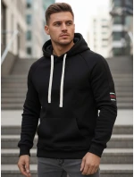 Pánská mikina s kapucí černá Dstreet BX5943 Pánská mikina s kapucí černá Dstreet BX5943